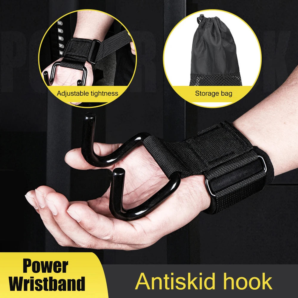 PowerFlex LiftPro - Adjustable Steel Hook Grips 2Pcs Set