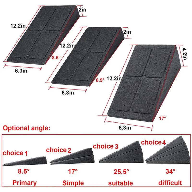 FlexEase Yoga Trio - Adjustable Bricks, Squat Wedge, and Slant Board Set