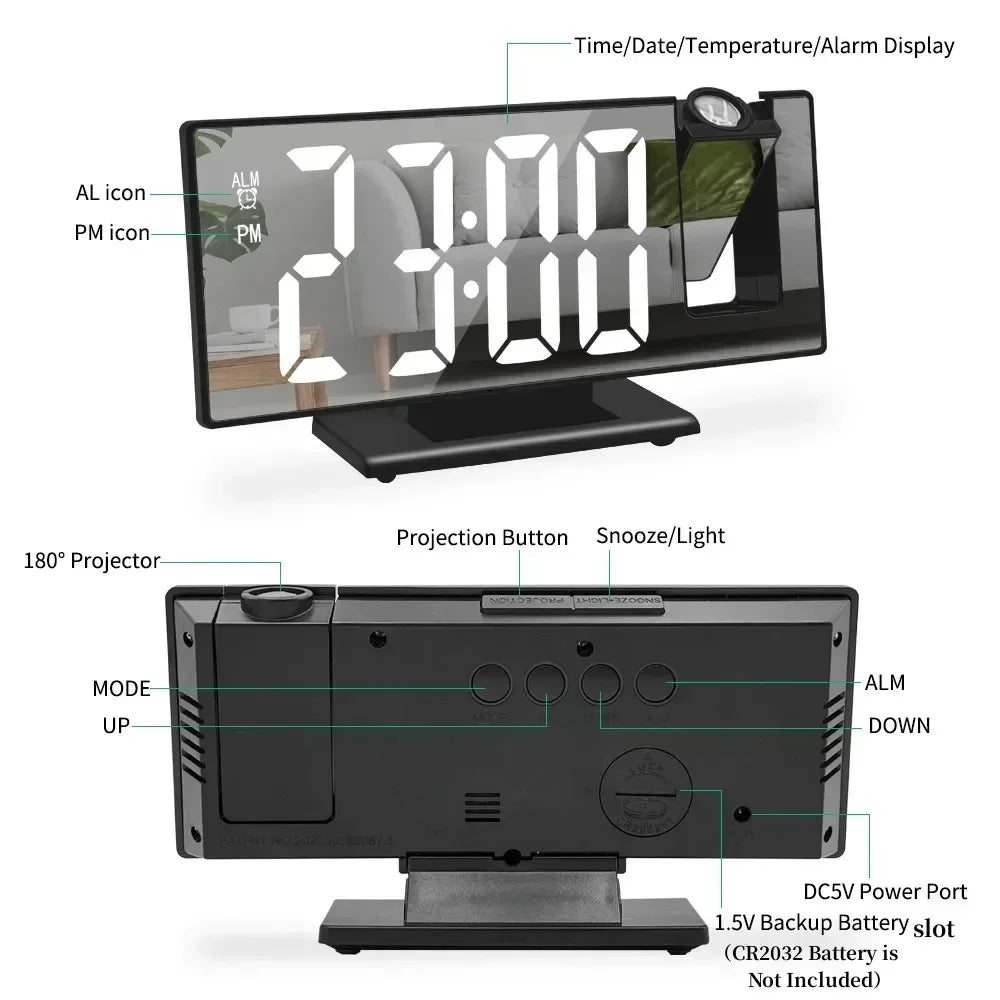 ProView TimeCraft 180° Projections Clock