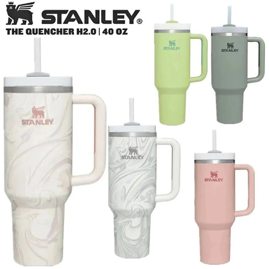Stanley Tumbler with Handle Straw Lid Stainless Steel 30oz/40oz Vacuum Insulated Car Mug Double Wall Thermal Travel Cup