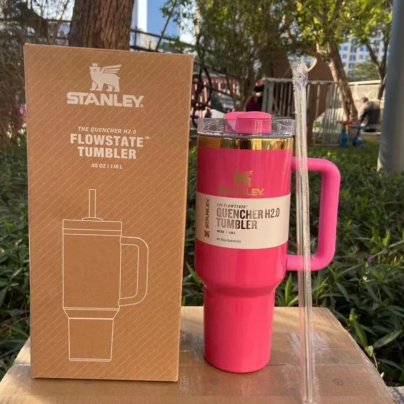 Stanley Tumbler with Handle Straw Lid Stainless Steel 30oz/40oz Vacuum Insulated Car Mug Double Wall Thermal Travel Cup