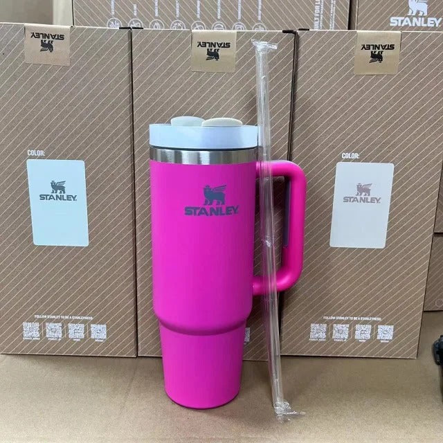 Stanley Tumbler with Handle Straw Lid Stainless Steel 30oz/40oz Vacuum Insulated Car Mug Double Wall Thermal Travel Cup