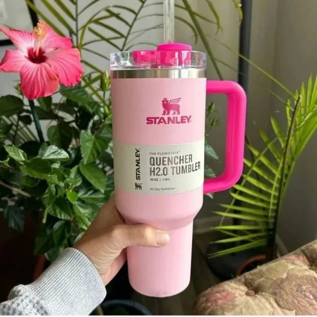 Stanley Tumbler with Handle Straw Lid Stainless Steel 30oz/40oz Vacuum Insulated Car Mug Double Wall Thermal Travel Cup